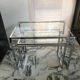 Nested tables in chrome metal and glass, Italy circa 1970.