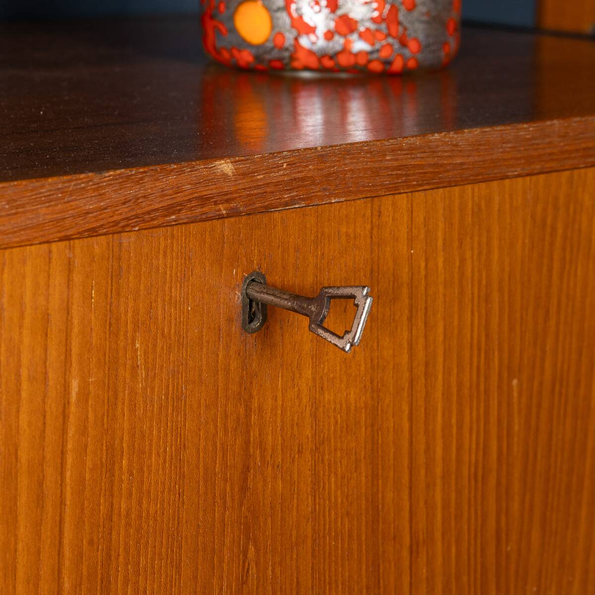 Vintage 20thc italian modular teak wall cabinet c.1960
