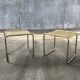 Pair of vintage 1970s wicker/chrome stools