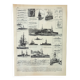 Old engraving 1898, Old battleship, ship, navy • Lithograph, Original plate