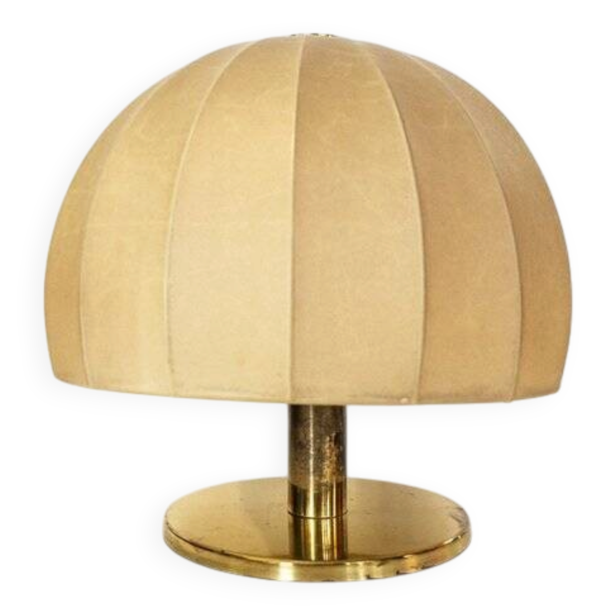 Brass table lamp with Cocoon shade, Italy, 1970s