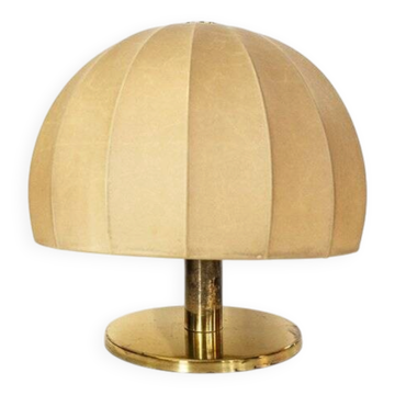 Brass table lamp with Cocoon shade, Italy, 1970s