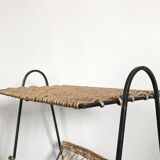 Table metal and wicker, 1950.