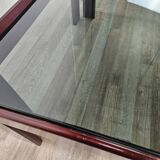 Vintage coffee table by Afra and Tobia Scarpa for Cassina with smoked glass