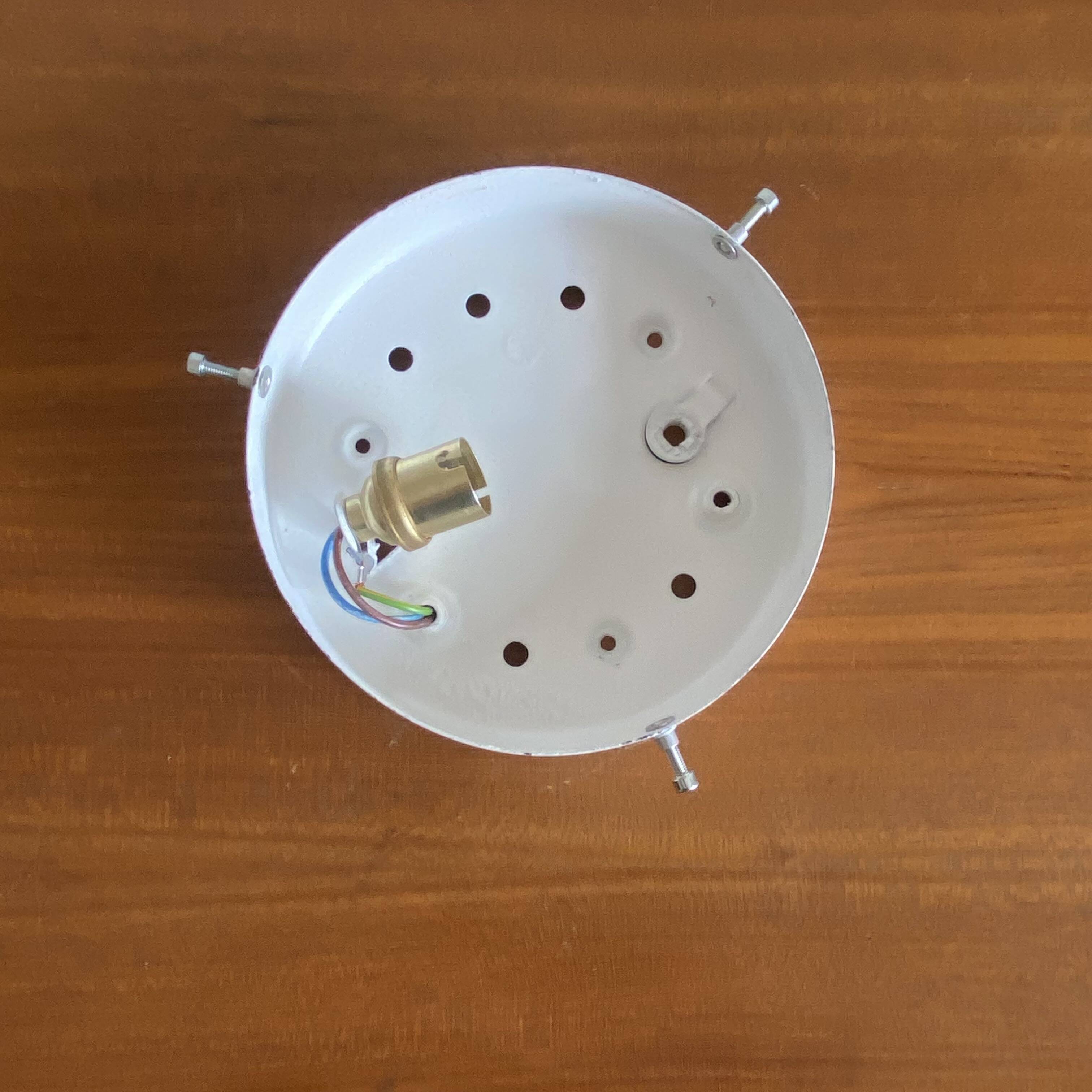 Minimalist glass wall or ceiling light with porthole design, 1970s-1980s