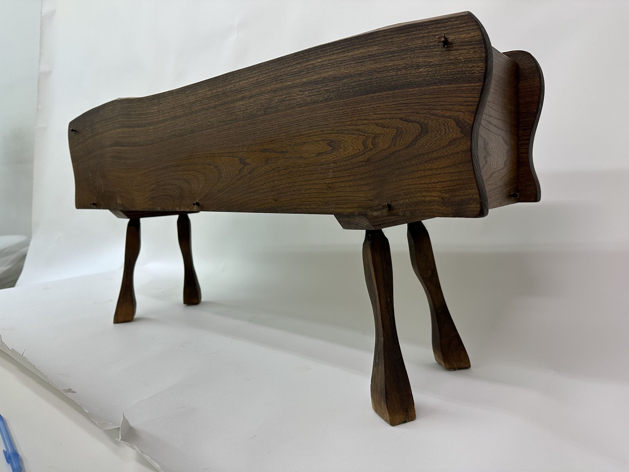 Brutalist solid wooden flower plante, 1970's