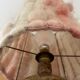 Stoneware lamp and lampshade in vintage wool
