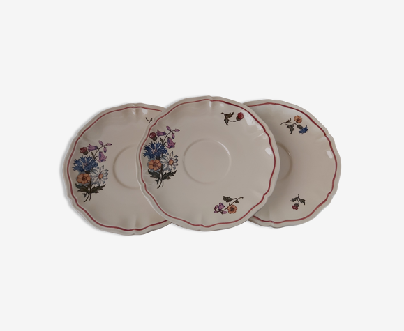Lot de 3 assiettes à dessert Sarreguemines modèle Agreste