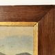 Old oil painting of a landscape on panel from 1920, haystacks.