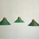 Art Deco pendant light in conical green opaline, 1920s-30s