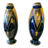 Paire de vases Art Déco – Céramique de Tours, Pinon-Heuzé (c. 1930)