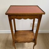 Small bedside table, nightstand, two-top ash plant stand with discreet drawer