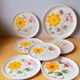 Assiettes à dessert fleuries ,Sarreguemines 1960.