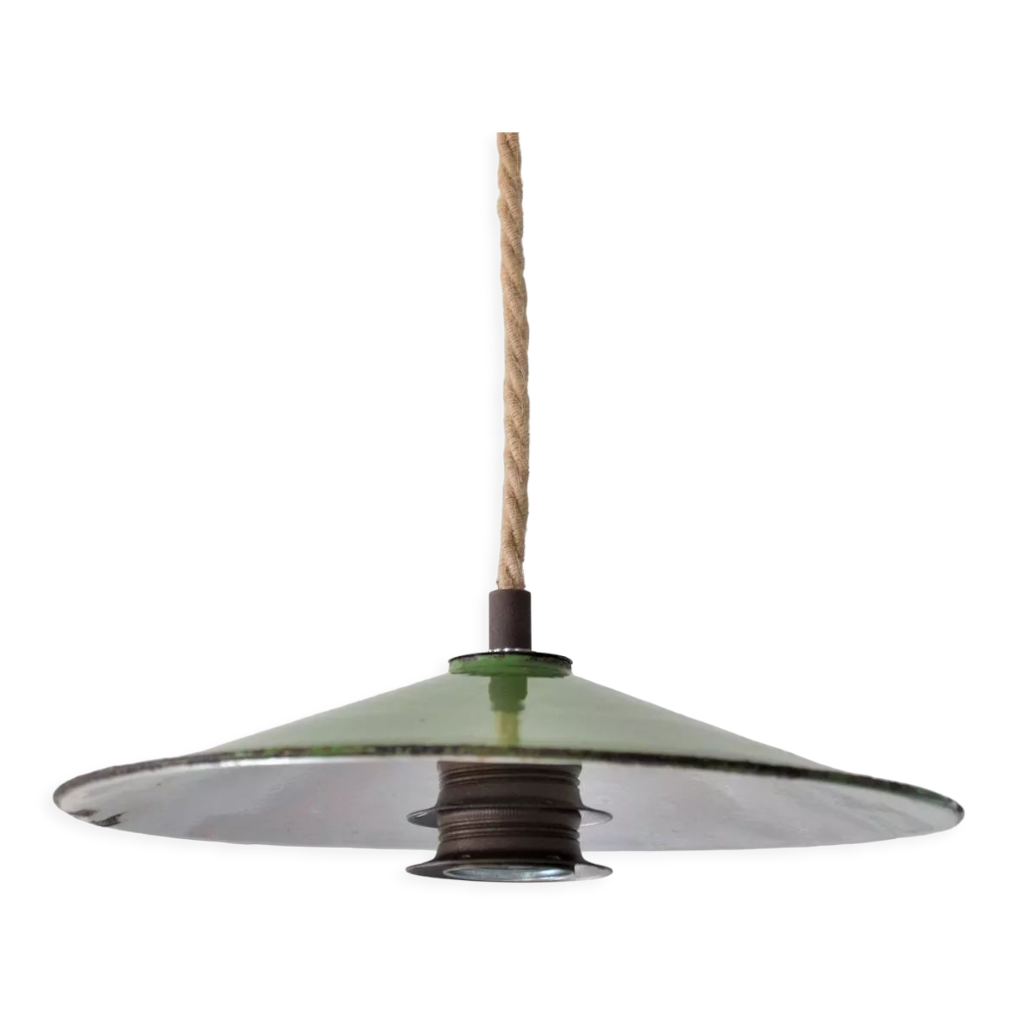 Industrial suspension, green enamel shade