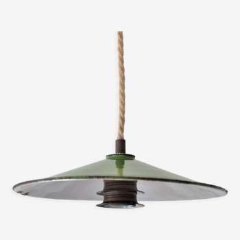 Industrial suspension, green enamel shade