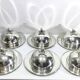 Set of silver-plated serving dishes and bells