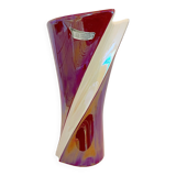 XXL - Large modernist Verceram vase in white and iridescent red ceramic