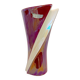 XXL - Large modernist Verceram vase in white and iridescent red ceramic