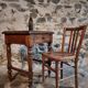 Antique French side table in walnut – 19th century, Louis Philippe style, solid walnut table with drawer (1870–1900)