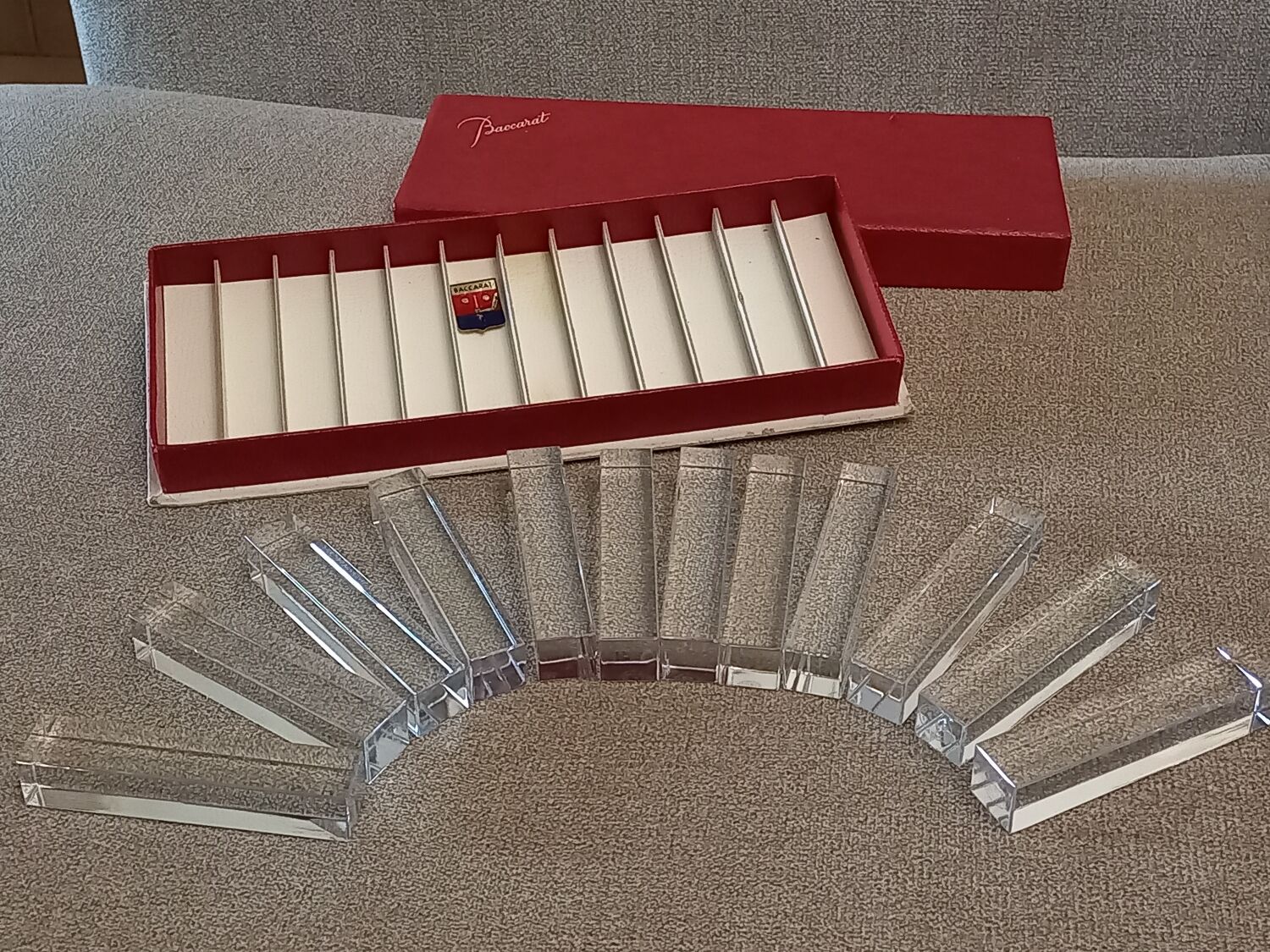 12 Baccarat crystal knife holders