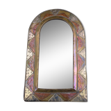 Oriental mirror in worked copper 24x15cm