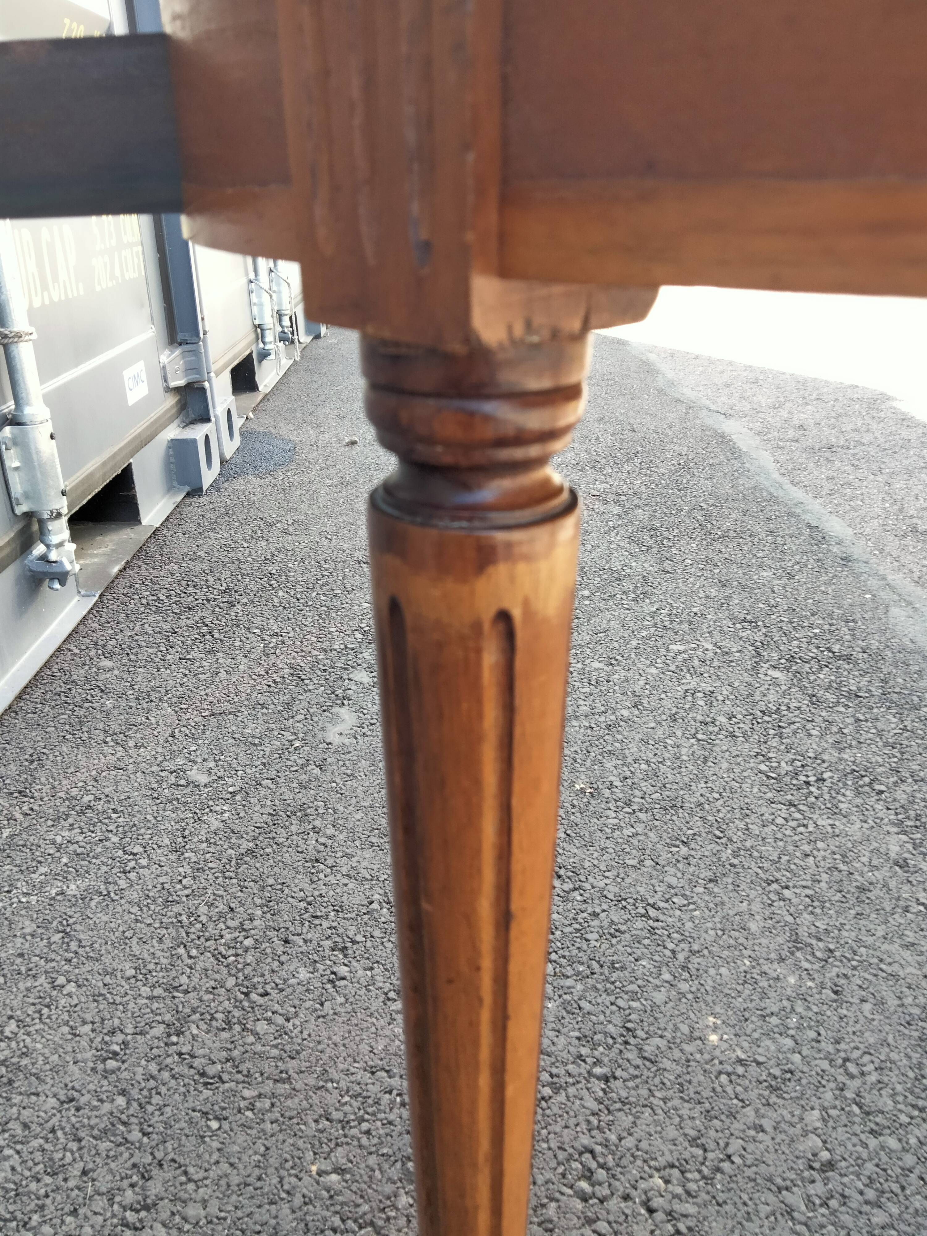 High table old hot water bottle Louis XVI style with marble top