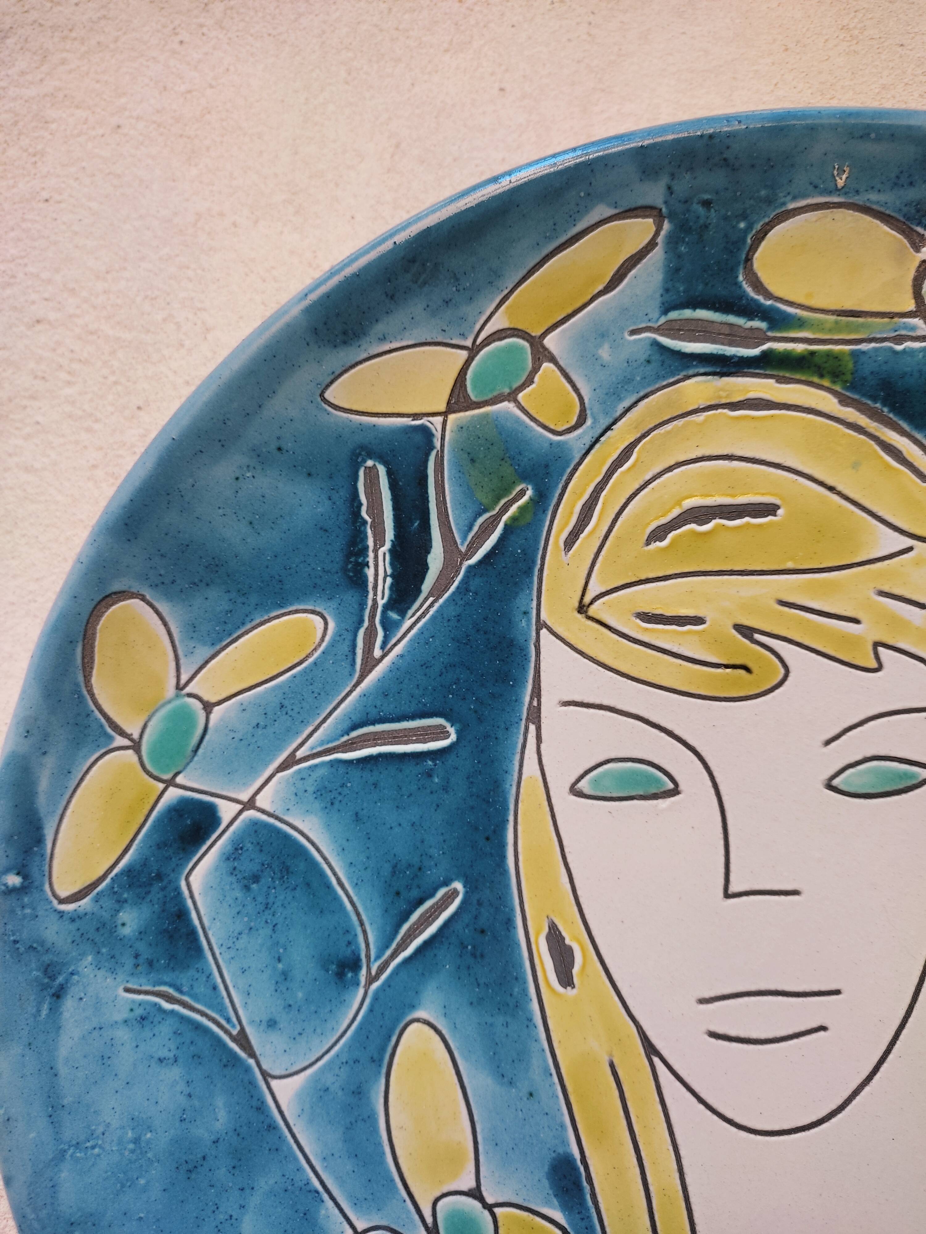 Portrait on ceramic wall plate