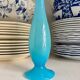 Vase, single flower vase in sky blue opaline