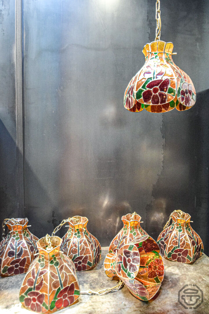 Glass paste pendant lamp