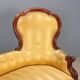 Antique mahogany canapé with fabric, Italy, mid-19th century.
