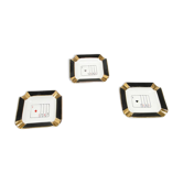 Set of three bridge ashtrays, mid-century modern, porcelain, Ćmielów, Poland, 1960s.