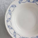 Set of 4 flowered earthenware soup plates
