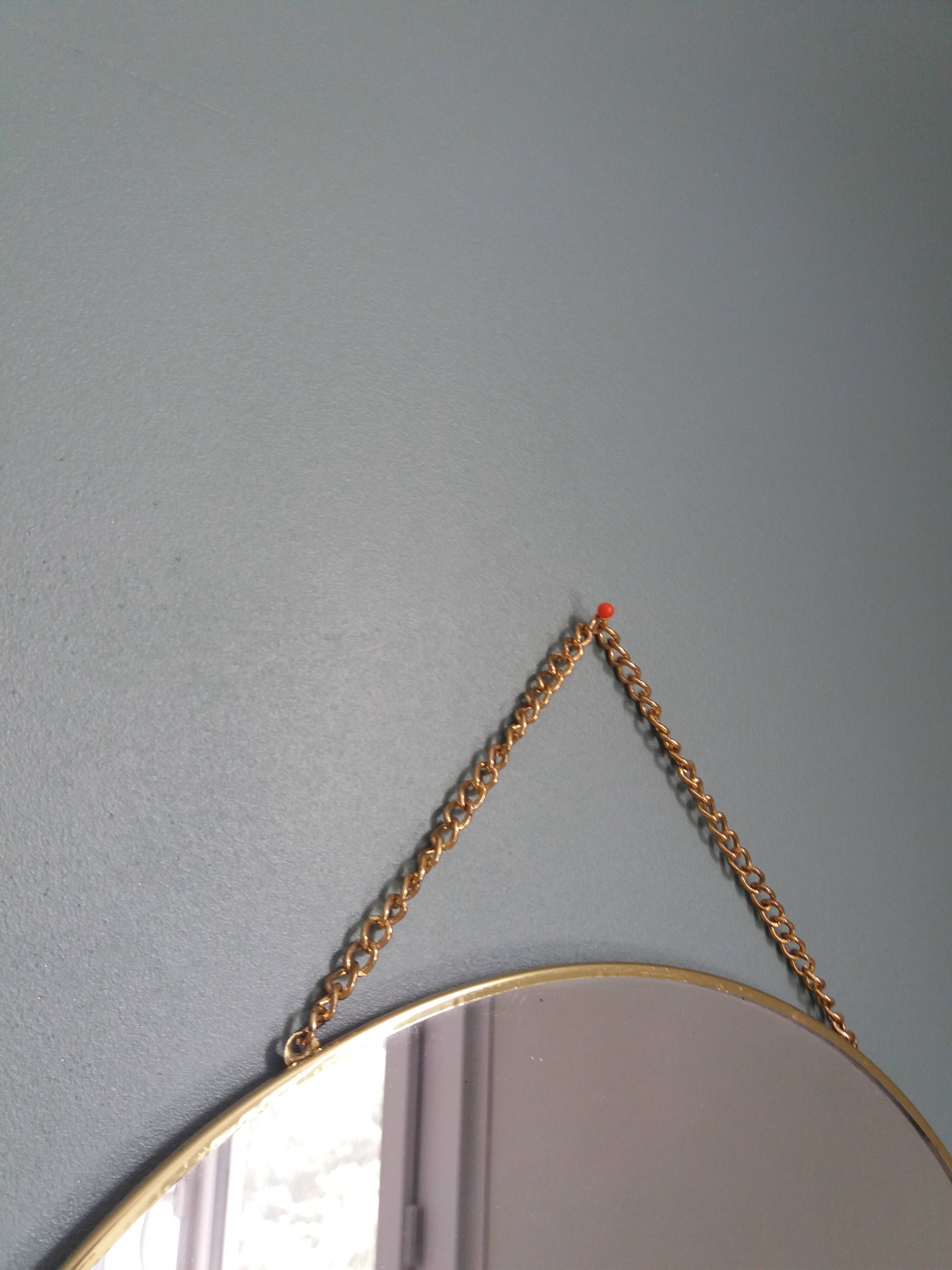 3 miroirs ronds métal doré, diametre 35, 30 et 20 cm