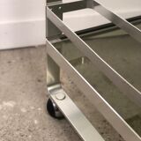 Rolling table in italian vintage aluminum by Martini and Rossi 1970