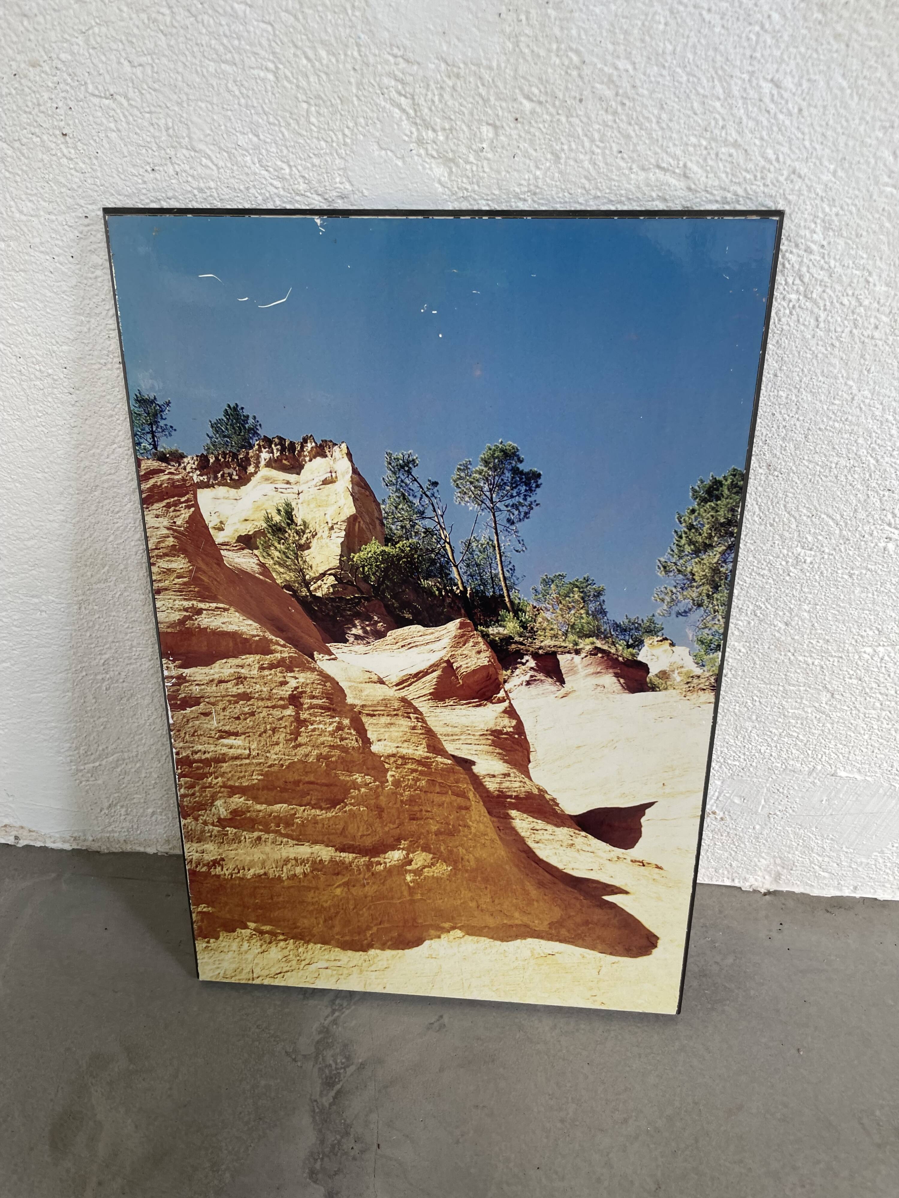 Old “desert” photo on wood
