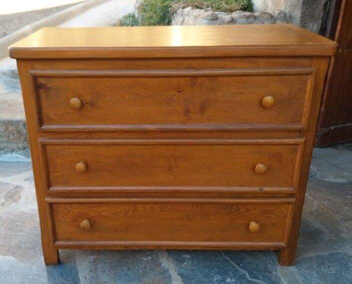 Commode 3 tiroirs en pin massif