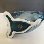 Vintage iridescent porcelain fish dish