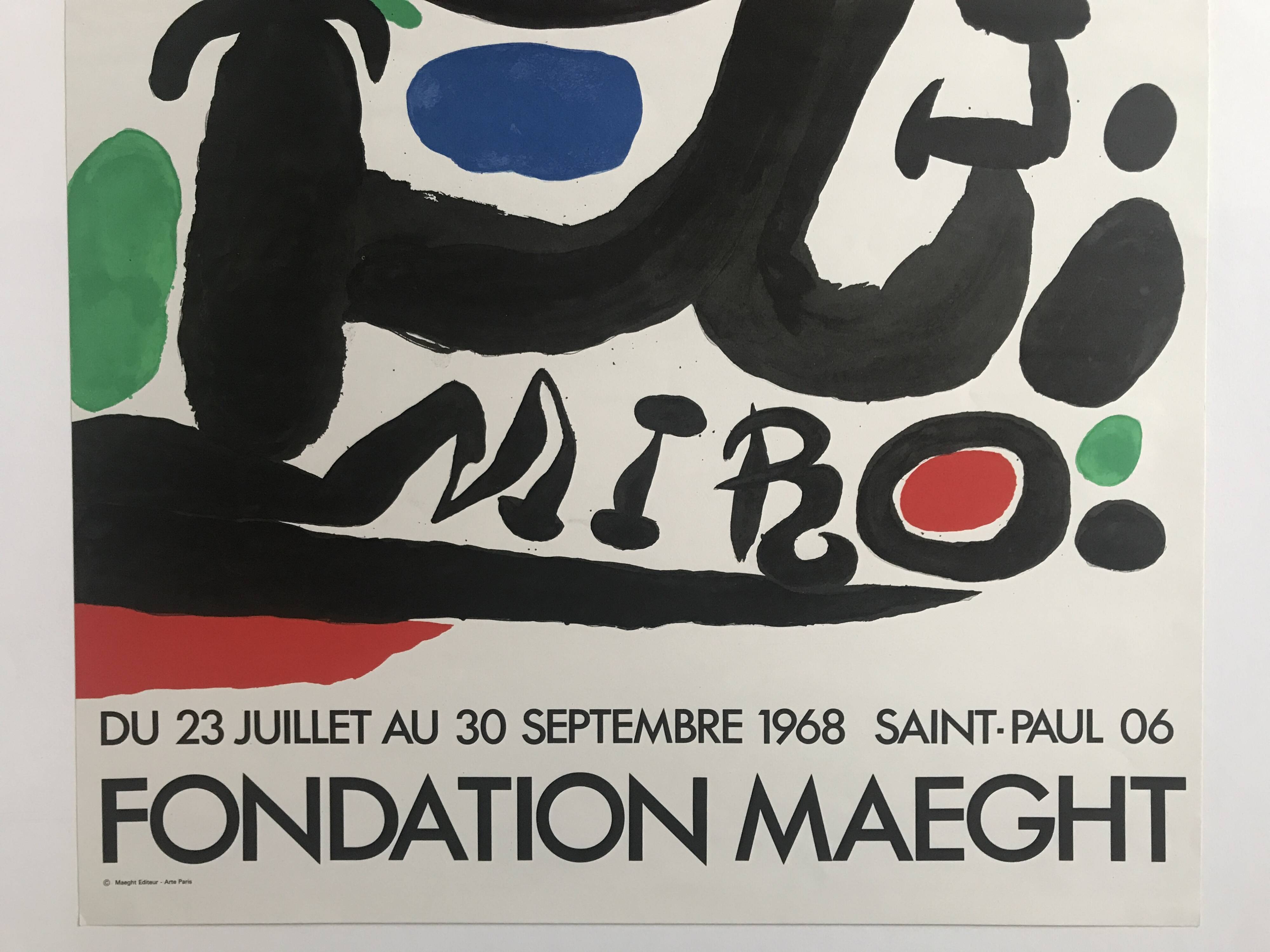 Joan MIRO: Original lithograph poster Fondation Maeght, 1968