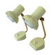 Pair of vintage 50s bedside table lamps, white yellow, laitonon, opaline