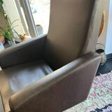 Vintage brown faux leather armchair from the 60s/70s.
