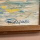Mid-Century Oil on Panel "Waves" by Aline Rolfstadius, Vintage & Framed 28×22cm
