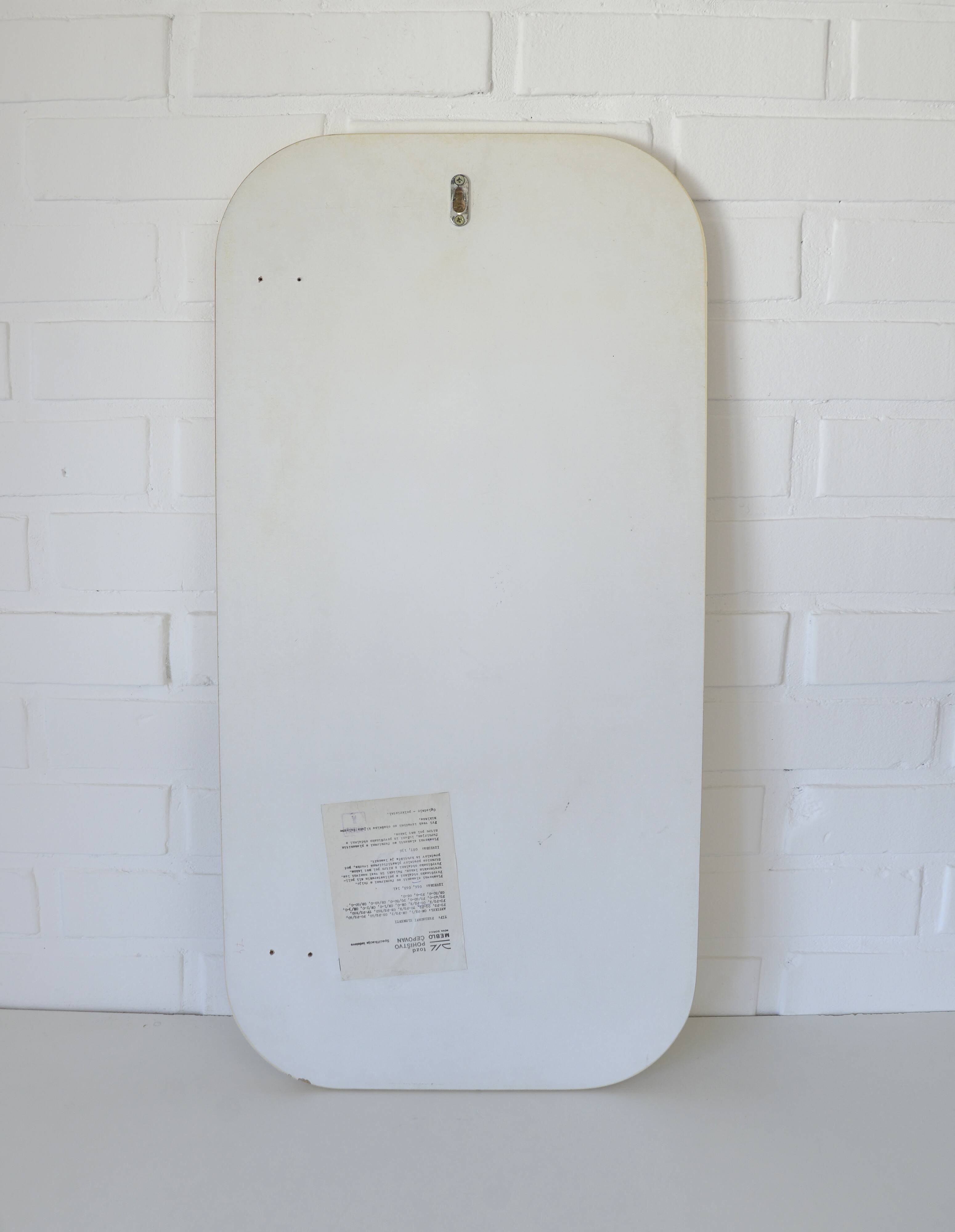 Miroir vintage blanc de style scandinave Meblo, milieu du siècle moderne, années 1970