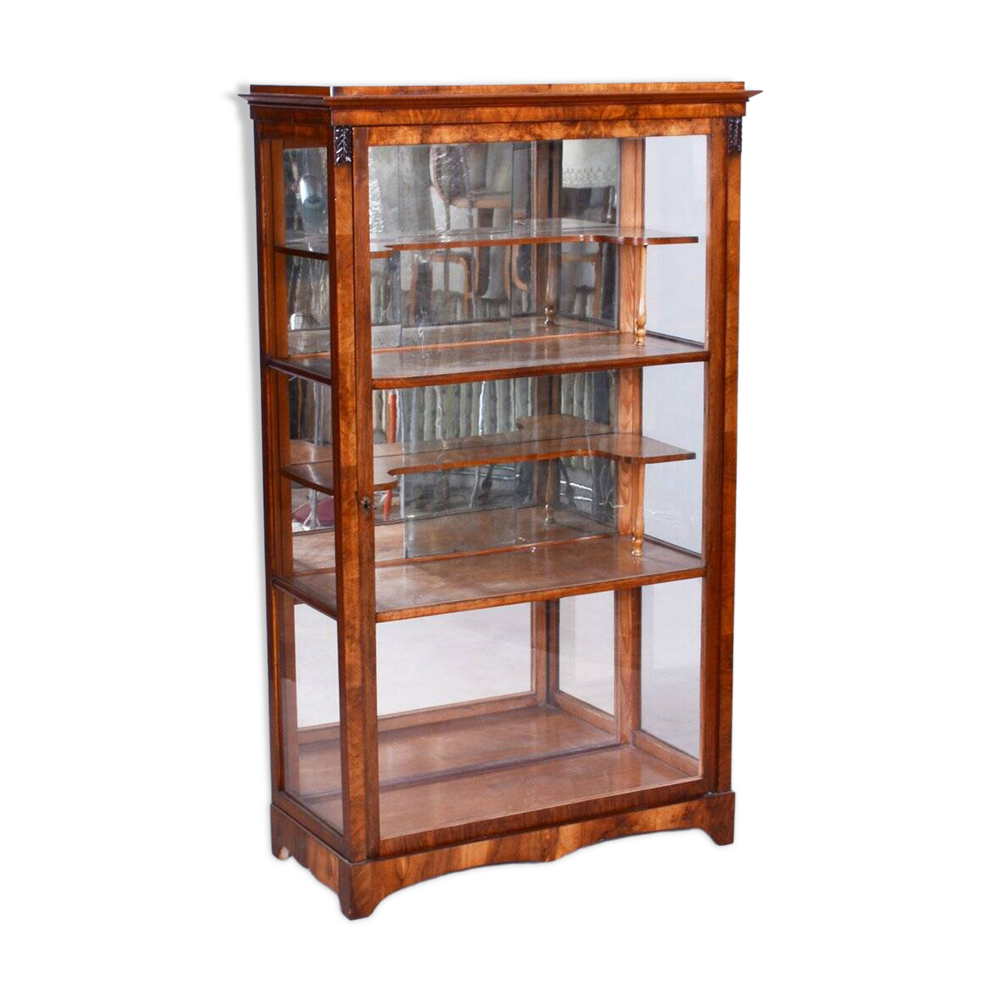 Biedermeier Display Cabinet in Walnut, 1830s