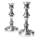 Pair of small antique silver-plated candlesticks, Georgian style.