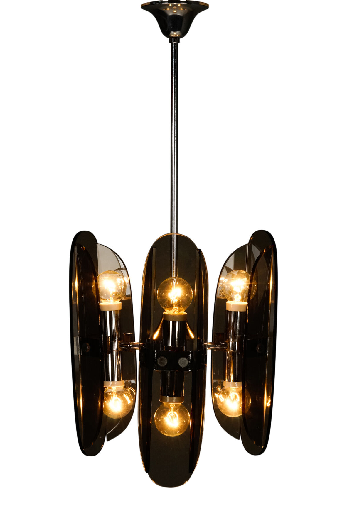 Lustre en verre fumé des années 1960