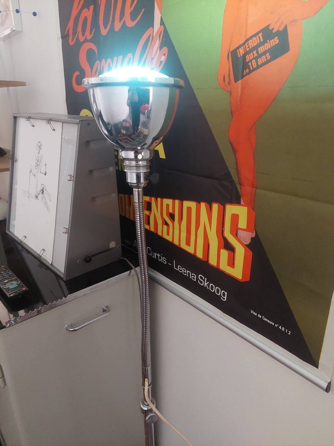 1950s telescopic gooseneck floor lamp