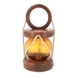Wood and glass storm lamp from Saint Malo, 1970s