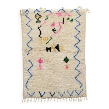 Handwoven coloured wool rug, 145 x 105 cm - P426