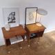 Pair of Vintage Mid-Century Nightstands in Walnut & Brass - 8 Bell Feet -