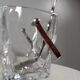 Duo of crystal ice buckets, silver metal, vintage